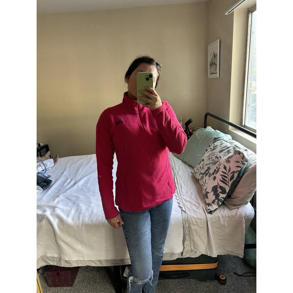 The North Face 1/4 Zip Fleece Pullover Womens M Pink Glacier Jacket Lightweight